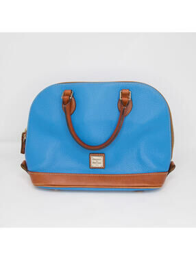 Dooney & Bourke Blue Pebbled Leather Satchel Bag Purse